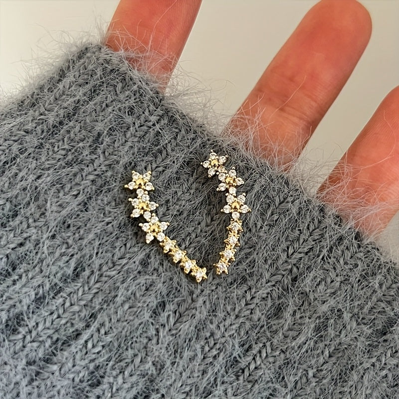 Luxury Floral Rhinestone Earrings