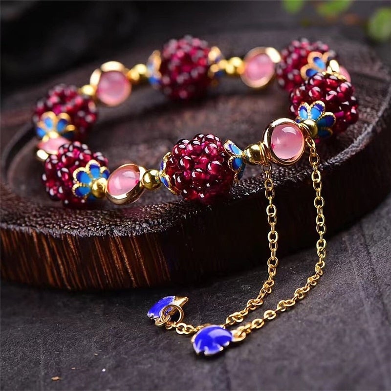 Amara™ | Gemstone Bracelet with Flower Details