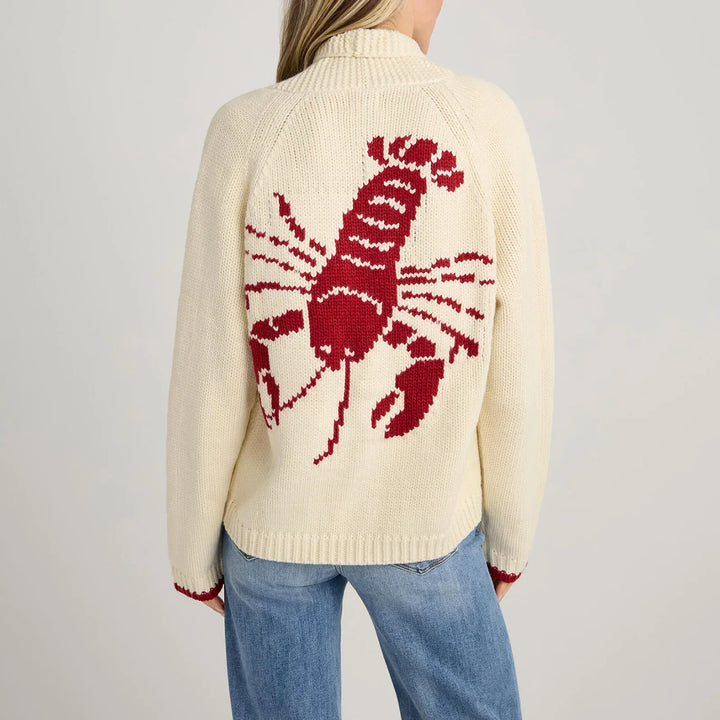 Magda – Women’s Lobster Print Knit Cardigan Coat