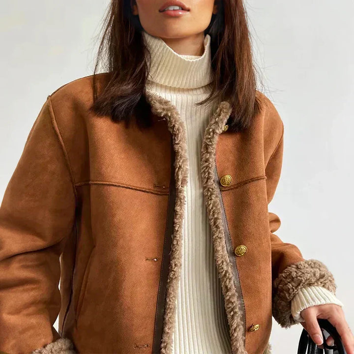 London™ Luxe – Shearling Buttoned Coat